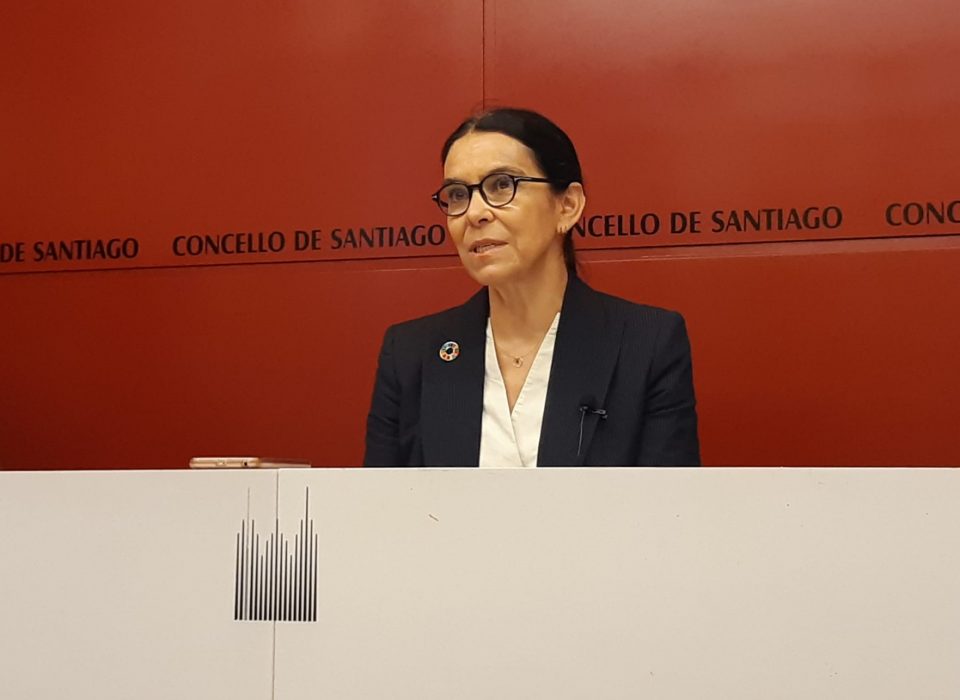 Foto de arquivo de Mercedes Rosón, en rolda de prensa